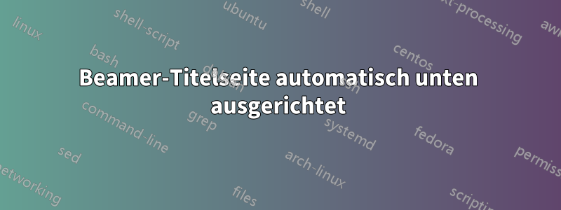 Beamer-Titelseite automatisch unten ausgerichtet