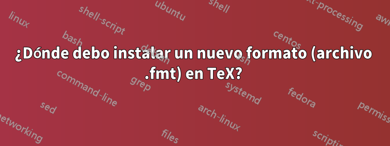 ¿Dónde debo instalar un nuevo formato (archivo .fmt) en TeX?