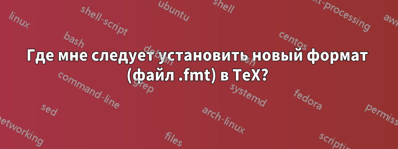 Где мне следует установить новый формат (файл .fmt) в TeX?