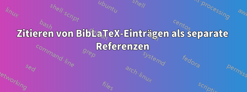 Zitieren von BibLaTeX-Einträgen als separate Referenzen