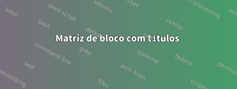 Matriz de bloco com títulos