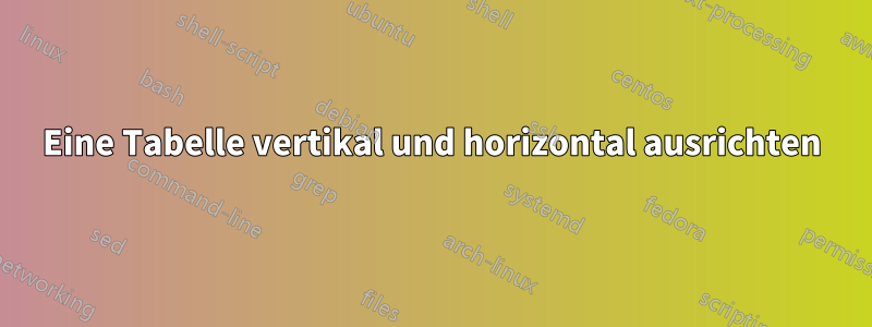 Eine Tabelle vertikal und horizontal ausrichten