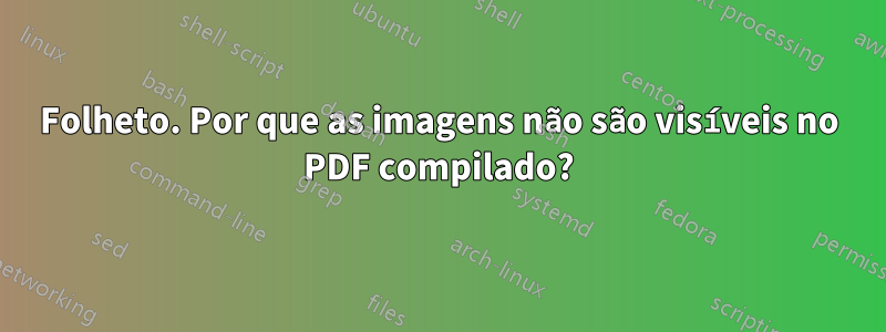 Folheto. Por que as imagens não são visíveis no PDF compilado?