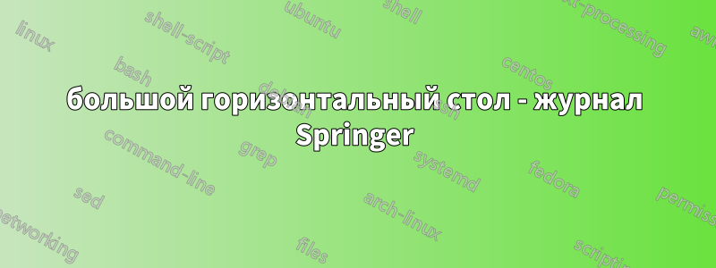 большой горизонтальный стол - журнал Springer