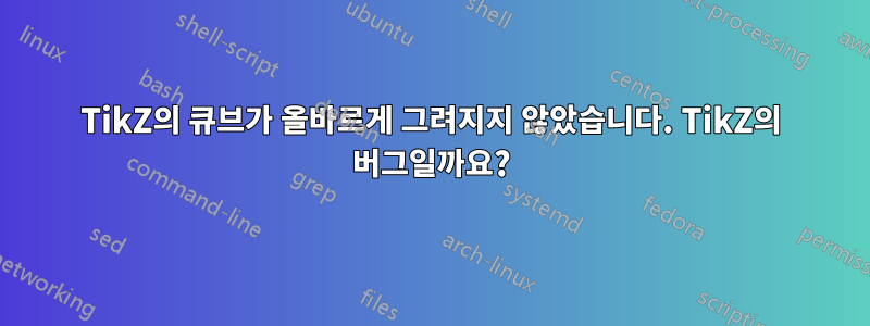 TikZ의 큐브가 올바르게 그려지지 않았습니다. TikZ의 버그일까요?