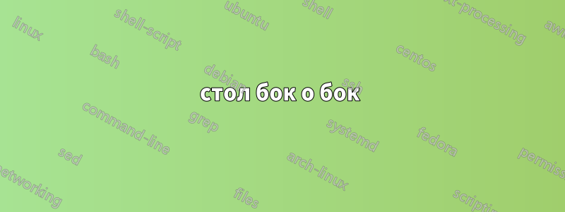 стол бок о бок