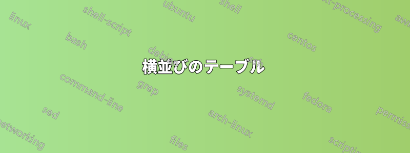 横並びのテーブル