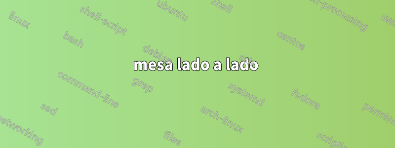 mesa lado a lado