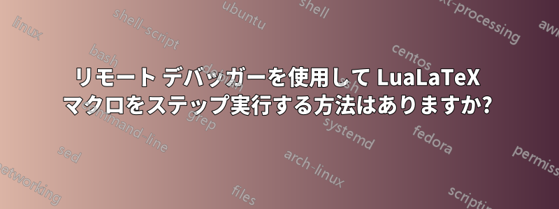 リモート デバッガーを使用して LuaLaTeX マクロをステップ実行する方法はありますか?