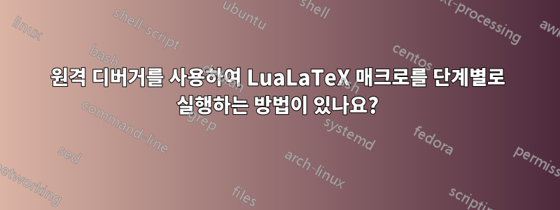 원격 디버거를 사용하여 LuaLaTeX 매크로를 단계별로 실행하는 방법이 있나요?