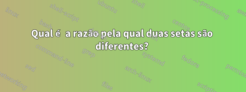 Qual é a razão pela qual duas setas são diferentes?