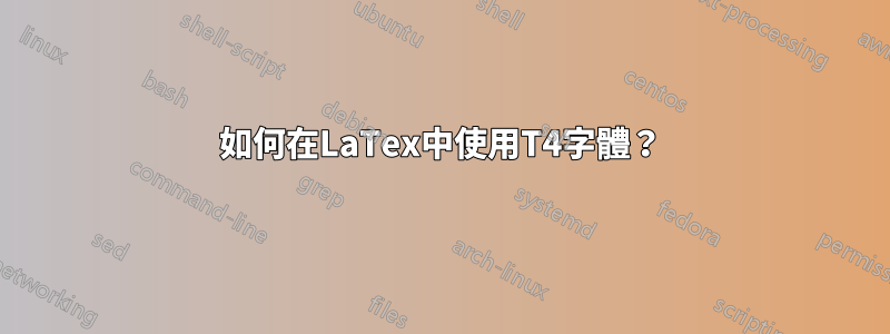 如何在LaTex中使用T4字體？