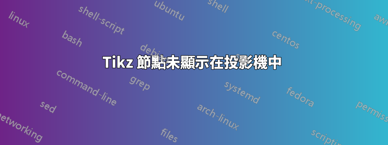 Tikz 節點未顯示在投影機中