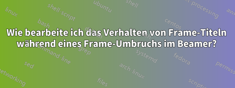 Wie bearbeite ich das Verhalten von Frame-Titeln während eines Frame-Umbruchs im Beamer?