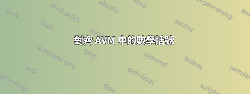 對齊 AVM 中的數學括號