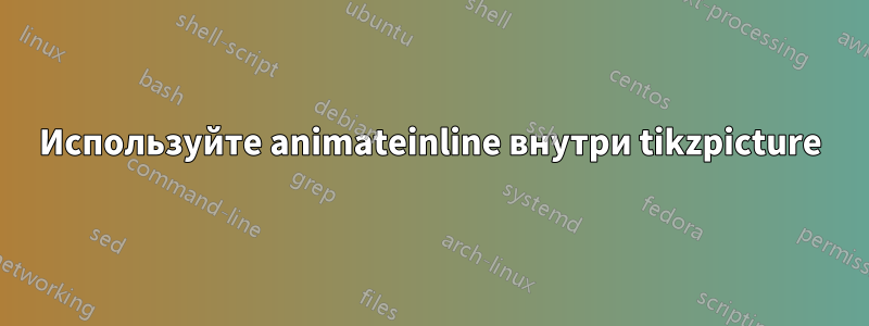 Используйте animateinline внутри tikzpicture