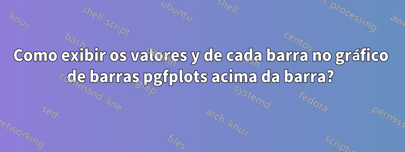 Como exibir os valores y de cada barra no gráfico de barras pgfplots acima da barra?