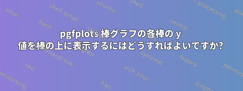 pgfplots 棒グラフの各棒の y 値を棒の上に表示するにはどうすればよいですか?