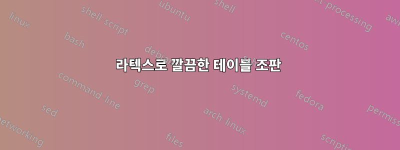 라텍스로 깔끔한 테이블 조판