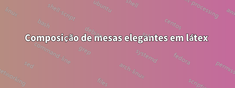 Composição de mesas elegantes em látex