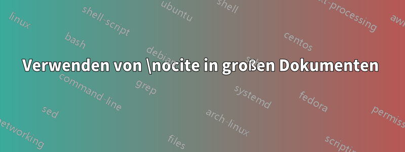 Verwenden von \nocite in großen Dokumenten