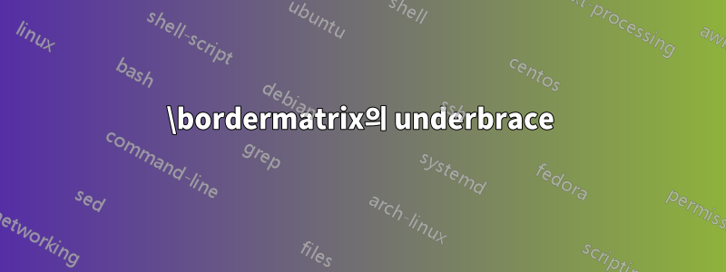 \bordermatrix의 underbrace