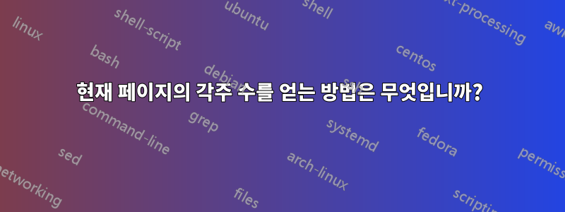 현재 페이지의 각주 수를 얻는 방법은 무엇입니까?
