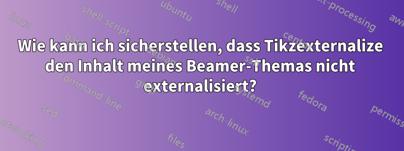 Wie kann ich sicherstellen, dass Tikzexternalize den Inhalt meines Beamer-Themas nicht externalisiert?