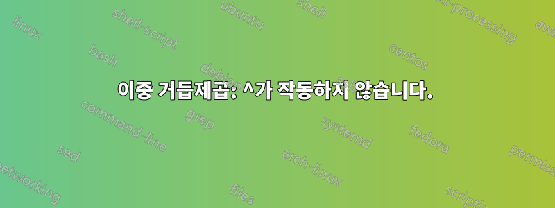 이중 거듭제곱: ^가 작동하지 않습니다.