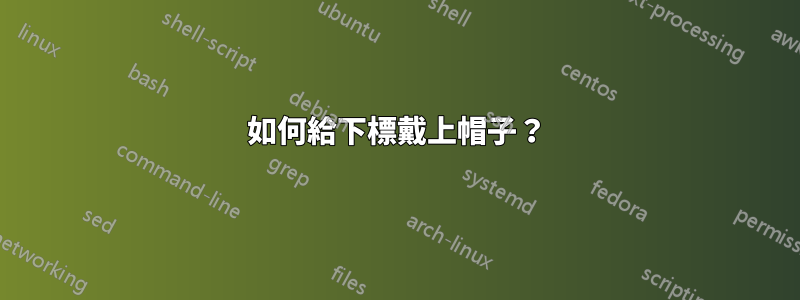如何給下標戴上帽子？