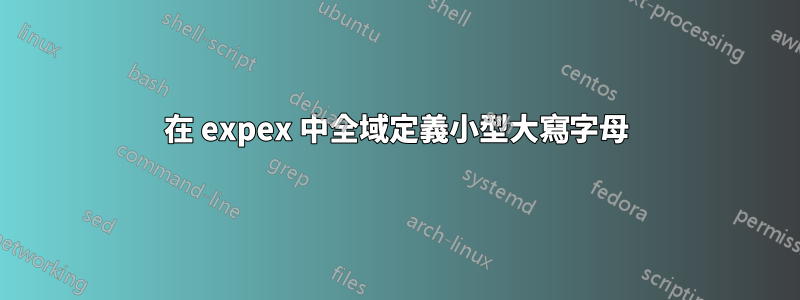 在 expex 中全域定義小型大寫字母