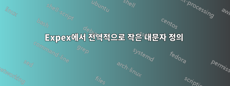 Expex에서 전역적으로 작은 대문자 정의