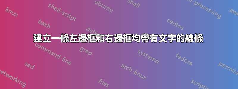 建立一條左邊​​框和右邊框均帶有文字的線條