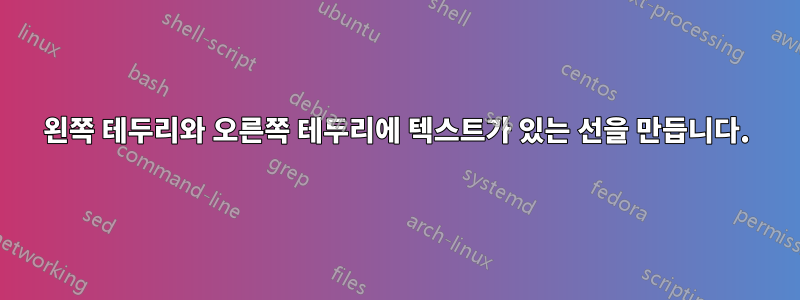 왼쪽 테두리와 오른쪽 테두리에 텍스트가 있는 선을 만듭니다.