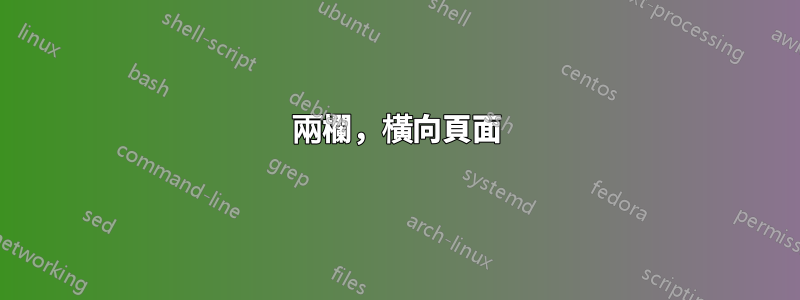 兩欄，橫向頁面