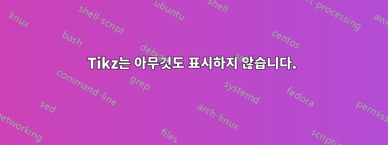 Tikz는 아무것도 표시하지 않습니다.