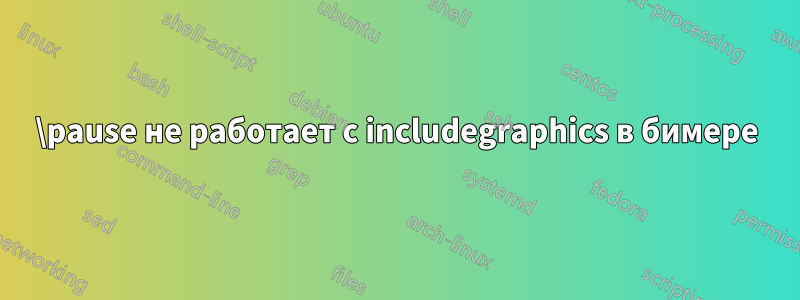 \pause не работает с includegraphics в бимере