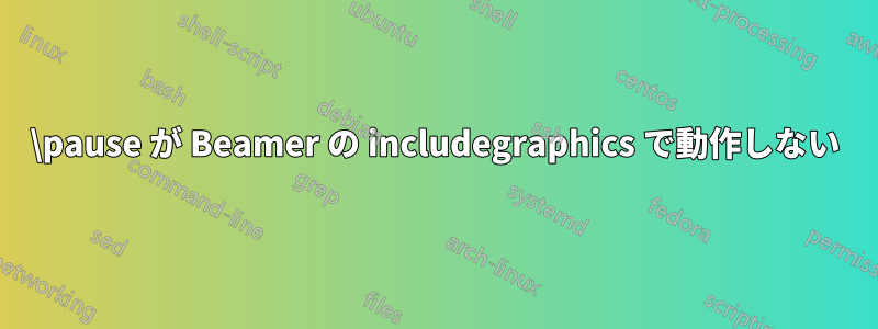 \pause が Beamer の includegraphics で動作しない