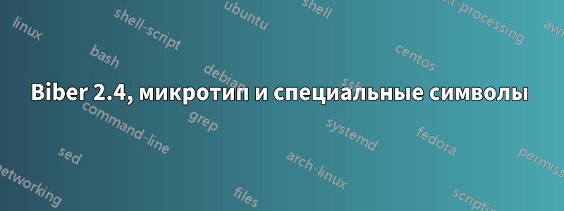 Biber 2.4, микротип и специальные символы