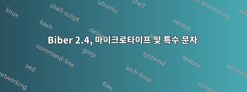 Biber 2.4, 마이크로타이프 및 특수 문자