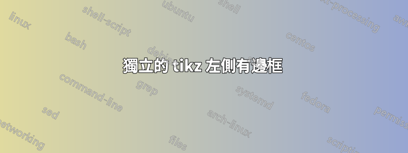 獨立的 tikz 左側有邊框