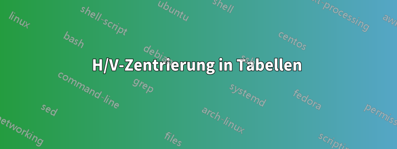 H/V-Zentrierung in Tabellen