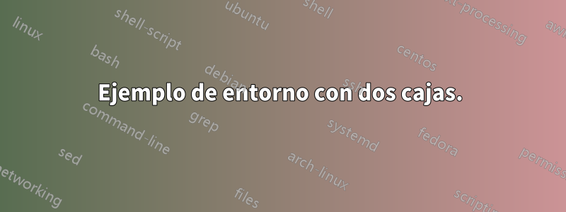 Ejemplo de entorno con dos cajas.