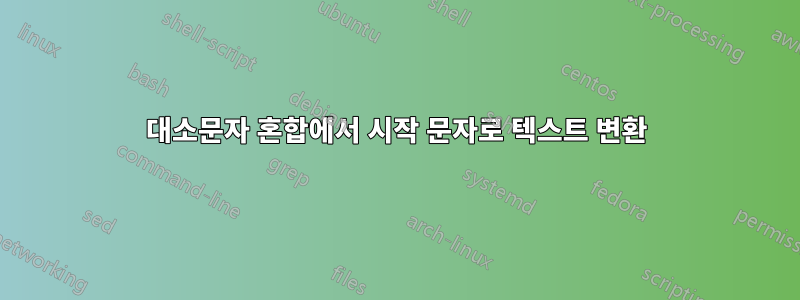 대소문자 혼합에서 시작 문자로 텍스트 변환