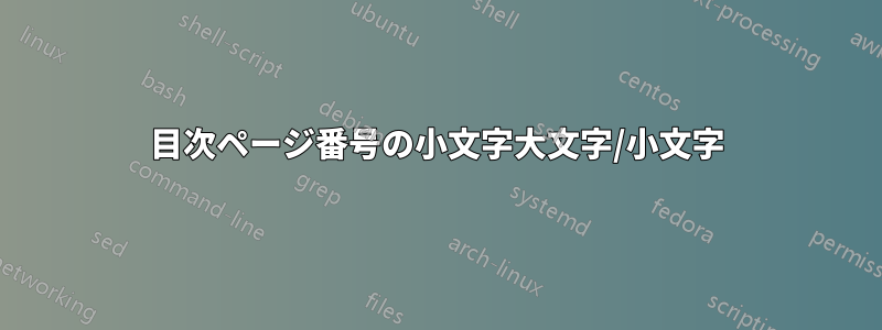 目次ページ番号の小文字大文字/小文字