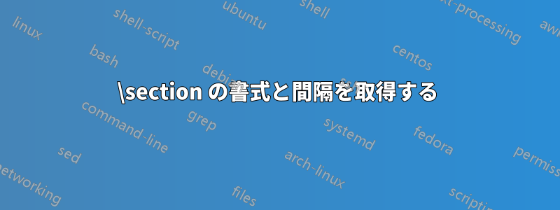 \section の書式と間隔を取得する