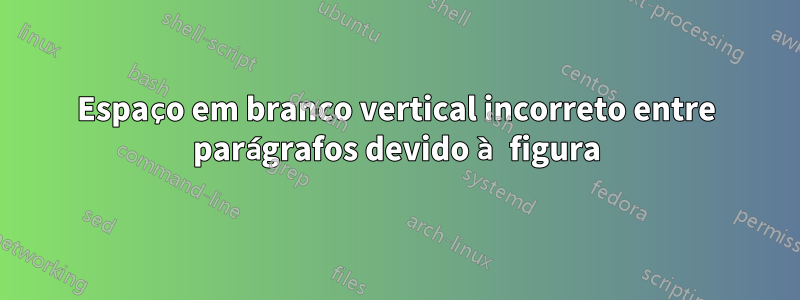 Espaço em branco vertical incorreto entre parágrafos devido à figura