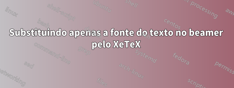 Substituindo apenas a fonte do texto no beamer pelo XeTeX