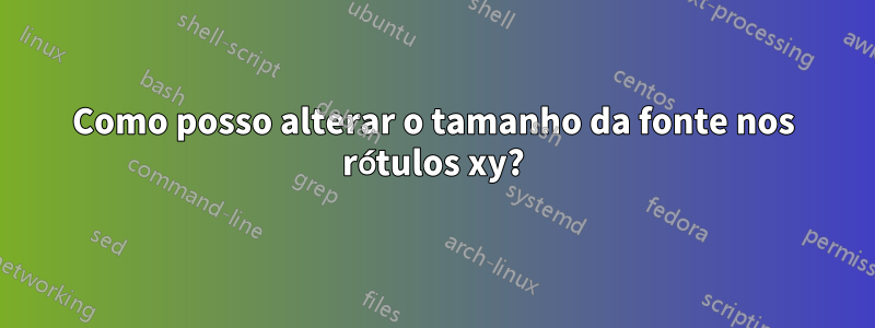 Como posso alterar o tamanho da fonte nos rótulos xy?