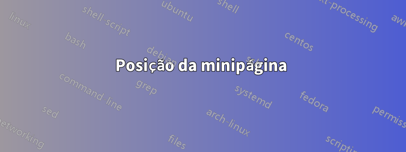 Posição da minipágina